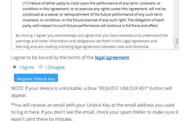request unlock key