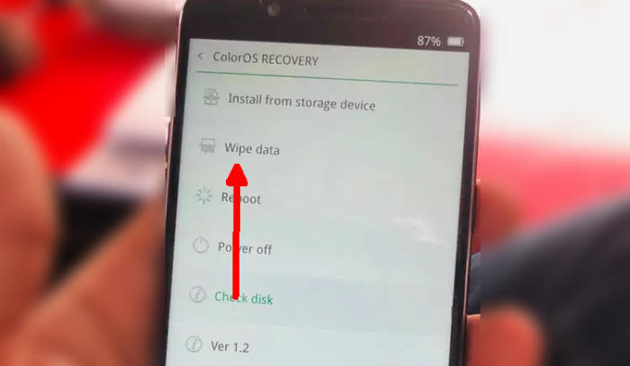 Hard reset Oppo A9 via Recovery