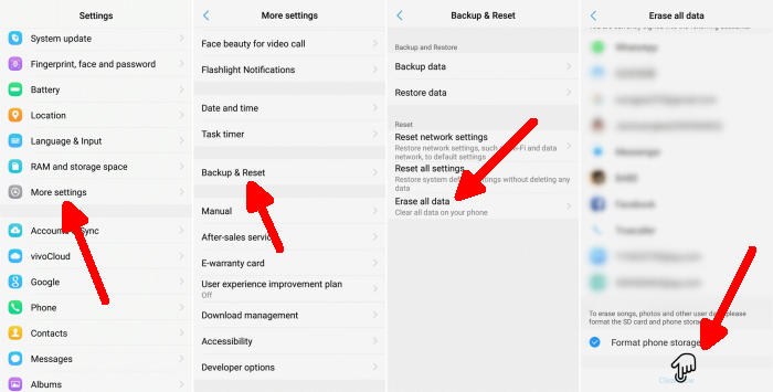 Factory Reset Vivo S1 Pro from Settings