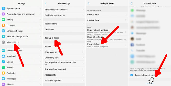 Factory Reset Vivo iQOO Neo via Settings