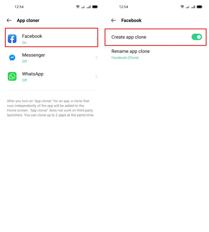 Enable App Cloner Realme