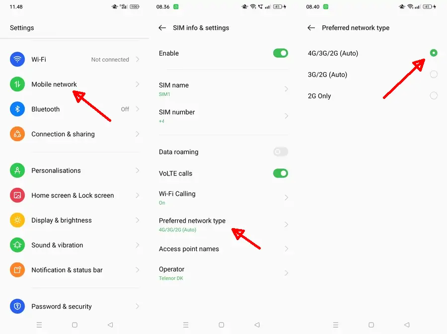 How to Lock 4G LTE on Oppo A17