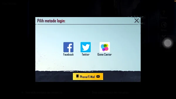 Log in PUBG using Facebook