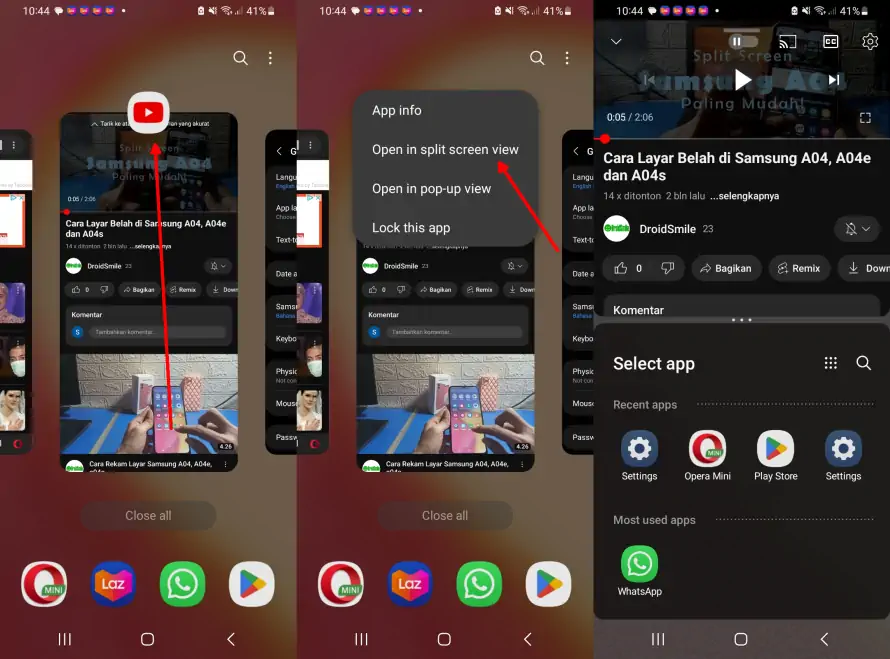 Split Screen Samsung Galaxy A13